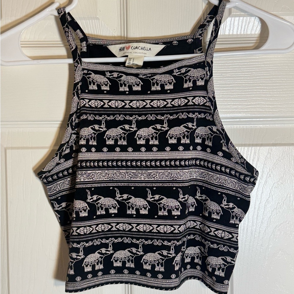 H&M x Coachella Elephant Print Crop Top - Size S